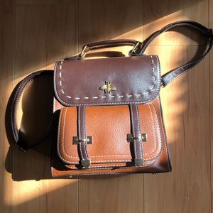 Mini faux leather backpack